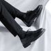 Euro Step Brogue Black Fashion Casual Leather Business Formal Men's Four Seasons 2025 New Trendy Shoes_vogvips.com