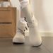 Solid Color Retro Suede Two-Way Short Western Cowboy Fashion For Women 2025 Autumn Winter New Martin Boots_vogvips.com