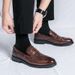 TerraStride Men's Business Casual Large Size Brogue Loafers Slip-On Lazy Leather Shoes For Men_vogvips.com