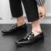 New Fashion Men's Brown Business Casual Loafer Shoes Daily Office Black Buckle Monk Men's Shoes One Foot Cover Banquet Dress Wedding Leather Shoes_vogvips.com