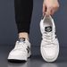 Men's Genuine Leather Sneakers Breathable Casual Sports Shoes Fashion White Board Shoes Flat Comfortable Walking Shoes Trendy Street Style_vogvips.com