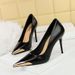 Women S High Heeled Stilettos With Heels And Shallow Pointed Metal Shoes_vogvips.com