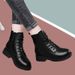 Real Soft Leather Martin For Women, Fleece-Lined Mid-Heel Winter New Women's Cotton Shoes, Flat Heel, Thick Sole,_vogvips.com