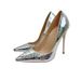 Size33-46 Women's Shoes Silver Snakeskin Pattern Celebrity High Heels 12CM Pointed Stiletto Shallow Mouth Single Shoes Women's Shoes_vogvips.com
