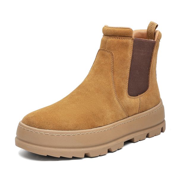 Retro Outdoor Hiking Short Boots Casual Round Head Thick Sole Heightening Martin Boots_vogvips.com