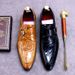 Pointed men's shoes business leather shoes Brock retro gentleman foreign trade a generation of men's leather leather shoes_vogvips.com