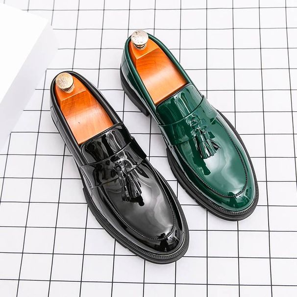New Fashion Genuine Leather Tassel Business Casual Loafer Shoes For Men Black Business Formal Leather Shoes For Daily Office Casual Men's Shoes For Dr_vogvips.com