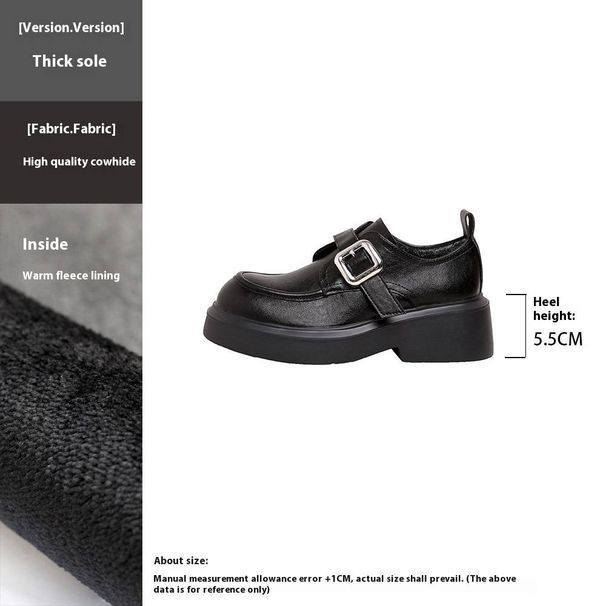 Women's Shoes Classic Round-Toe Loafers With Thick Sole - Slip-On British Style Casual Shoes In Black & Brown (Sizes 34-40)_vogvips.com