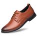 First Layer Shoes Formal Leather Shoes Men's Work Lace-up Shallow Mouth Men's Shoes_vogvips.com