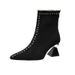 Women's High Heeled Ankle Boots Suede Pointed Toe Comfortable Casual Fashion Autumn New French Style Sexy Over-the-Ankle Rubber Sole Black_vogvips.com