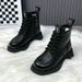 Women's Winter Warm Faux Wool Snow Boots With Anti-Slip Rubber Sole, Low-Cut Round Toe Martin Boots For Daily Wear Non Slip Cotton Shoes_vogvips.com