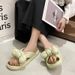 Women' Bowknot Slipper, New Summer 2024 Fahion, Outdoor And Indoor Home Ue, Non-Slip Thick-Soled Comfortable_vogvips.com