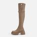Internet Celebrity Western Cowboy For Women, Autumn And Winter Over-the-Knee Long Snow Boots, Foldable Two-Way_vogvips.com