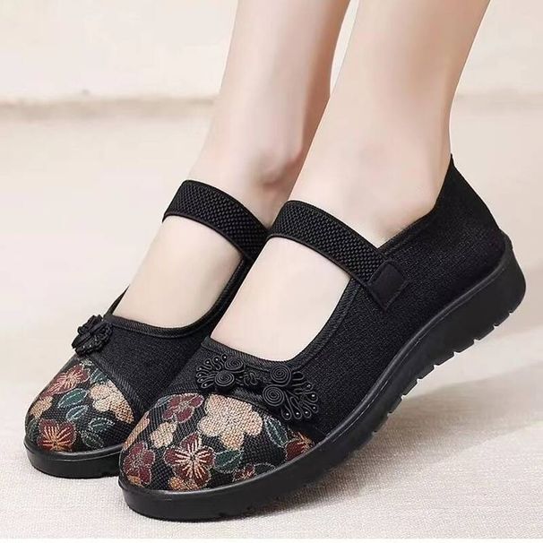 Old Beijing-style Women's Cloth Shoes, Breathable Autumn Ladies, Flat Non-slip Grandma, Shoes For Middle-aged And_vogvips.com