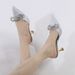 Women's Shoes Autumn Style Sexy Pointed Toe Outerwear Rhinestone High Heels Women's Simple Closed Toe Bow Stiletto Mules_vogvips.com