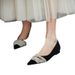 Scoop Pointed Pearl Flat Bottom, Spring 2025 New Shallow Mouth Versatile Soft Soled Boat Sho, Work Women's Singl_vogvips.com