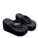 26ss Thick-Soled Hot-Selling Height-Increasing Niche Flip-Flops Denim Blue Black Sky-High Platform Wedge Casual Sandals_vogvips.com