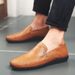 Doudou Men's Shoes Winter British Style Black Business Men's Casual Leather Shoes Lazy Slip-on Driving Soft Bottom Trendy Shoes_vogvips.com