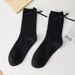 Women's & Men's Cotton Crew Socks With Bow Detail - Soft Breathable Casual Socks For Spring Summer Fall Winter - Solid Color Stackable Socks_vogvips.com