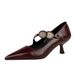 6093-K92 Fashion Banquet Thin Shallow Mouth Pointed Metal Strap High Heels Single Women's Shoes_vogvips.com