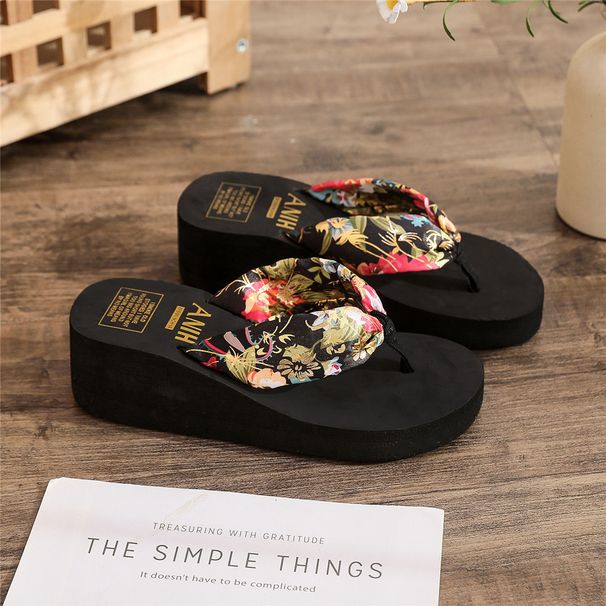 Women's Ethnic Style Satin Strap Flip Flops Casual Bohemian Summer Slippers Beachwear_vogvips.com