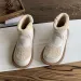 Women's Fahshion Boots:Anti Slip Snow Suede Short Boots 2024 New Trendy Flat Bottom Winter Warm,Apricot/Black,Free_vogvips.com