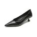 Black Commuter Work Shoes Light Mouth Stiletto Single Shoes Women's Soft-soled Cat Heel Temperament High Heels_vogvips.com