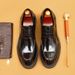 Men's Real Men's Formal Wear, English Derby Shoes, Patent Leather Glossy Business Shoes_vogvips.com