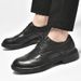Summer Formal Business Casual Leather Brogue Men's Korean Style British Breathable Height Increasing Wedding Groom Shoes_vogvips.com