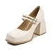 MTX French Chunky Heel Mary Jane Women's Autumn Winter New Small Leather 2025 Single Evening Style Wedding Shoes High Heels_vogvips.com