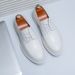 Business British Style Korean New Height Increasing Thick Sole Lace-up White Leather Men's Shoes_vogvips.com