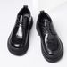 Spring Breathable Leather Thick Sole Square Toe High Heel British Style Youth Office Shoes Large Head Trendy Low Top_vogvips.com