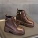 Trendy Sunday Autumn Winter Women's New Small Size Wedge Thick Sole Height Increasing Versatile Martin Short Boots_vogvips.com