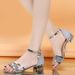 2024 New Sandals Gold And Silver Low Heel Casual Women Open Toe Summer Light Fashion Women's Shoes_vogvips.com