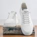 White Men's Casual Leather Shoes Summer Style Sporty Youth Slip-On Sneakers New 2026 Work Casual Shoes_vogvips.com