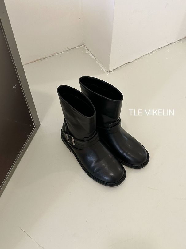 2025 New Style Slimming~ Slip-On Fashion Short Thick Sole Western For Women Round Toe Versatile Cigarette Boots_vogvips.com