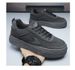 Men's Fashion Skate Shoes Thick Sole Platform Anti-Slip Sneakers Korean Style All-Match Black Comfort Lace-up_vogvips.com