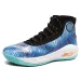 Men's High Top Basketball Shoes Breathable Wavy Print Sneakers Non Slip Cushioned Sports Trainers_vogvips.com
