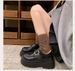 Leather Platform High-heeled Loafers Women's Velvet Small Leather Shoes_vogvips.com