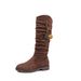 Women's Suede Pleated Slouch Boots Size 43 European American Style High Top Riding Plus Size Slimming Autumn_vogvips.com