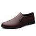 Men's Leather Shoes Style Low-top Retro Round Head Leather Shoes Dress Foot Loafers_vogvips.com