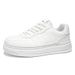 Men's Breathable White Sneakers Lace-up Height Increasing Waterproof Casual Shoes Trendy Non-slip Comfortable Summer Fashion_vogvips.com