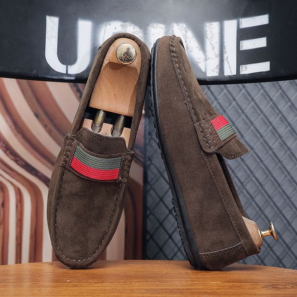 Frosted Suede Slip-on Soft-soled Suede Lazy British Style High-end Peas_vogvips.com