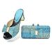 Party Outside The To Wear A Bow Tied Chunky Sandals Diamond Patterned Hand Party Shoe Bag Set_vogvips.com