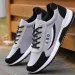 Mens Brown Blue Color Block Casual Sneakers Breathable Comfortable_vogvips.com