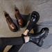 2023 Winter New British Retro Handmade Genuine Leather Women's Top Layer Cowhide Mid Heel Thick Sole Side Zipper Martin_vogvips.com