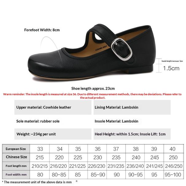 Cameido Women's Spring Soft Sole And Upper Leather Mary Janes Low Heel Low Cut Flats_vogvips.com