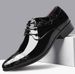 New Shiny Business Dress Leather Fashionable Casual Shoes, Men's Plus Size Lace Up, Wear-resistant And Breathable_vogvips.com