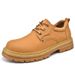 Big Head Leather Shoes Men's Low-Top Work Shoes Genuine Leather Fashion Casual Versatile Thick-Soled Large Size Men's Sh_vogvips.com