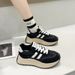 Breathable Casual Sports For Spring, New Student Women's White Versatile Trendy Single Shoes, Korean Version Thick Soled_vogvips.com